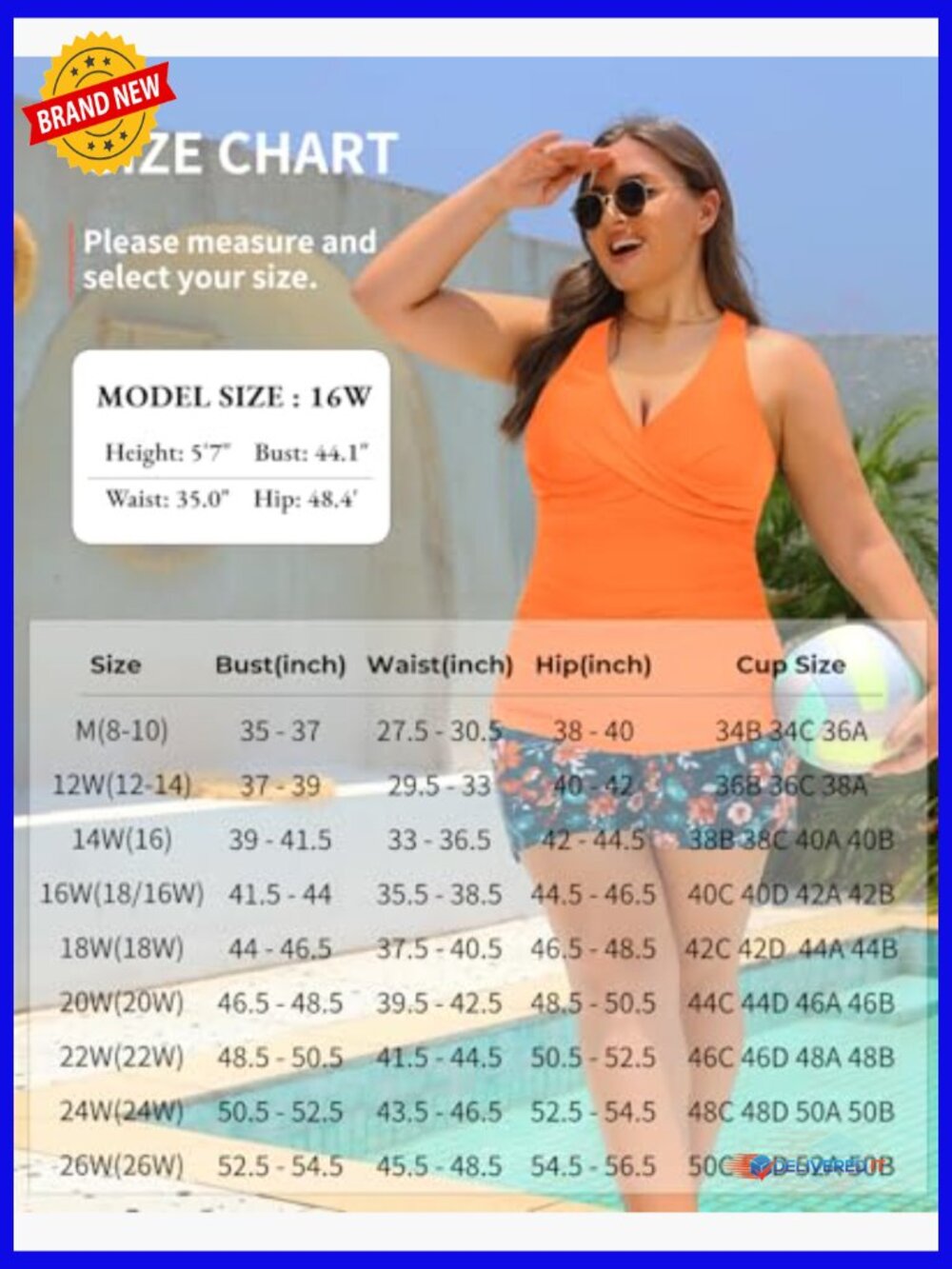 Plus Size Tankini Set with Tummy Control & Pocket Shorts - Picture 6 of 7